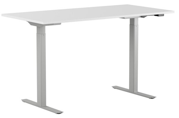 Höj och sänkbart skrivbord, 2-motorigt, grått stativ, vit bordsskiva 100x60cm
