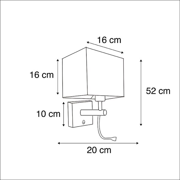 Smart vägglampa svart med USB inkl Wifi A60 och GU10 - Zeno