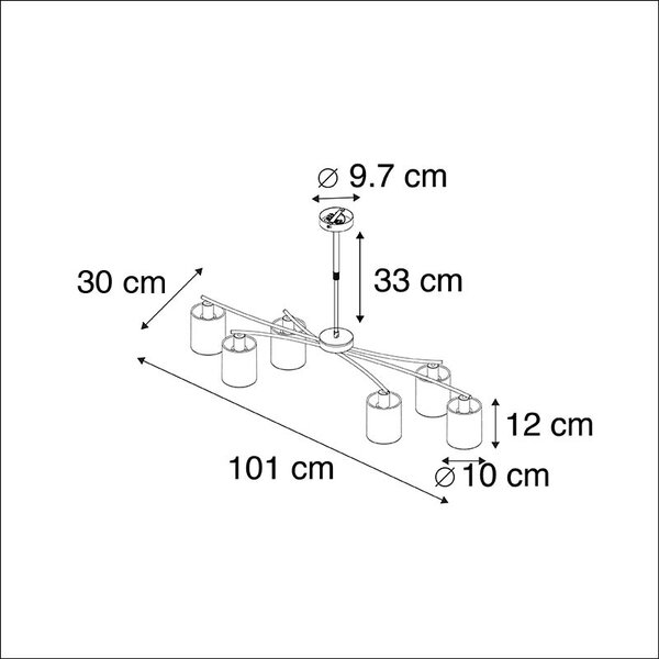 Modern hänglampa svart justerbar 6-ljus - Lofty