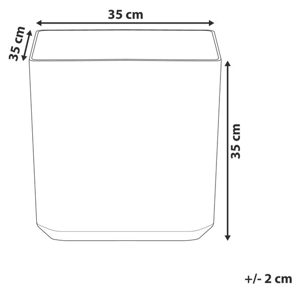 Blomkruka Grå Stenblandning Fyrkantig 35 x 35 cm UV-beständig Inomhus Utomhus Beliani