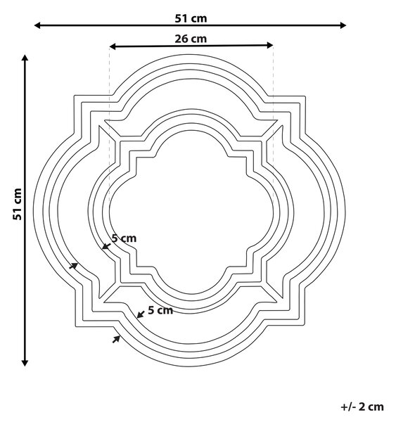 Väggspegel Svart Ram Syntetmaterial 51 cm Hängande heminredning Oregelbunden form Modern inredning Beliani