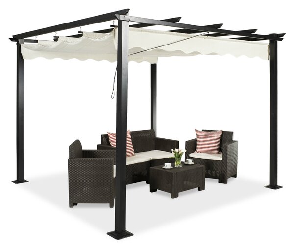 Fristående pergola för terrass Tenerife 3 x 3m kräm Garden Point