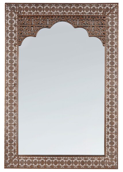 Hängspegel Koppar 60 x 90 cm Väggmonterad Marockansk Modern Rektangulär Beliani