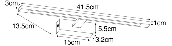 Vägglampa mässing 41,5 cm inkl LED IP44 - Jerre