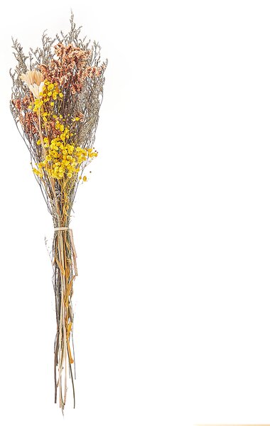Torkad Blombukett Orange och Gul Naturliga Torkade Blommor 65 cm Inslagna i Brunt Papper Naturlig Bordsdekoration Vardagsrum Matsal Beliani