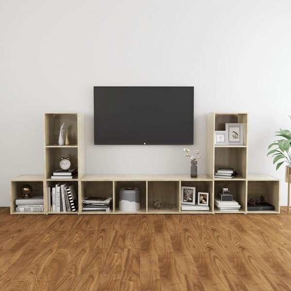 TV-skåp 5 delar sonoma-ek konstruerat trä