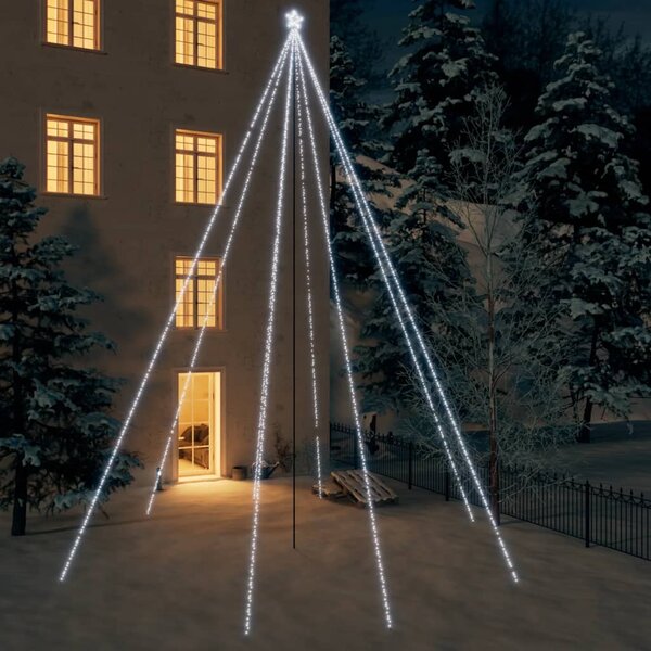 Julgransbelysning inomhus/utomhus 1300 LEDs kallvit 8 m