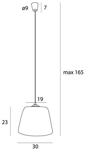 MAXLIGHT P0582 - Ljuskrona med textilsladd POT 1xE27/15W/230V diameter 30 cm beige