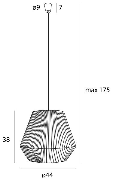 MAXLIGHT P0584 - Ljuskrona med textilsladd PRASLIN 1xE27/15W/230V diameter 44 cm beige