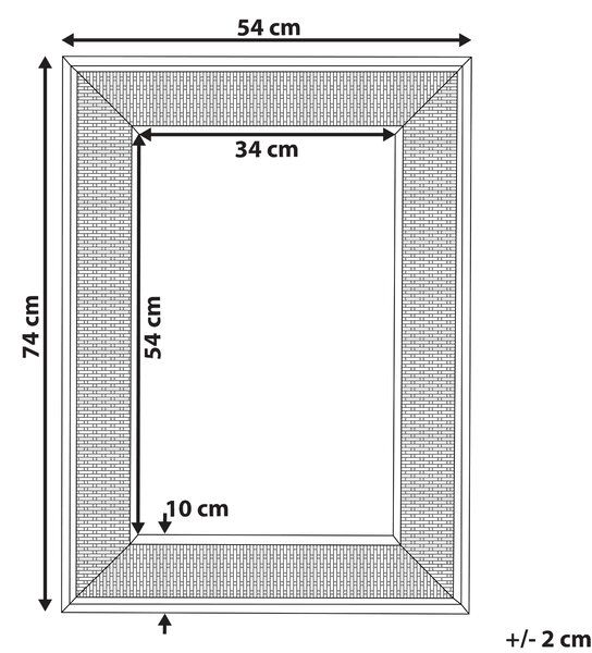 Spegel Ljusträ Rektangulär 54 x 74 cm Hangjord Granram Bambu Korgväv Boho Modern Beliani