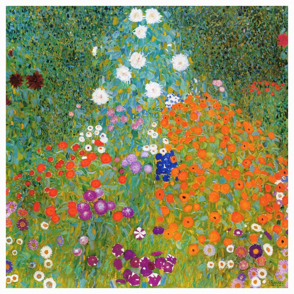 Konsttryck Cottage Garden (Flowers) - Gustav Klimt, (40 x 40 cm)