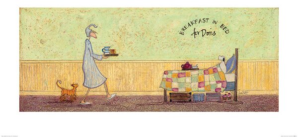 Konsttryck Sam Toft - Breakfast in Bed For Doris, (60 x 30 cm)