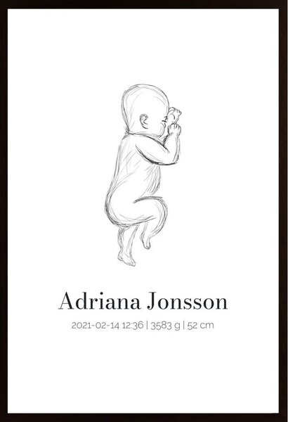 Födelsetavla (Egen Text) Poster