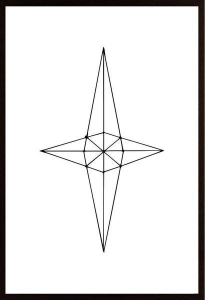 Grid Star White Poster