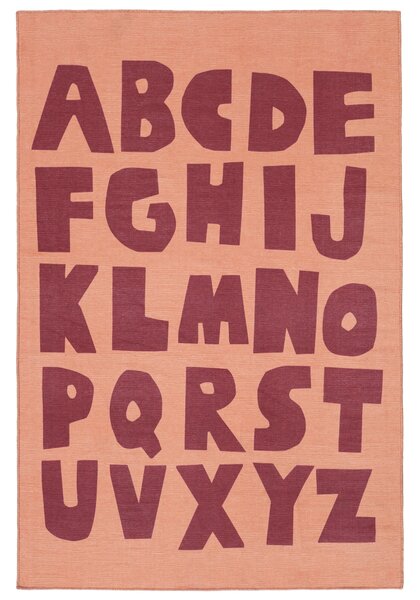 Alphabet Matta - Rosa / Röd 100x160