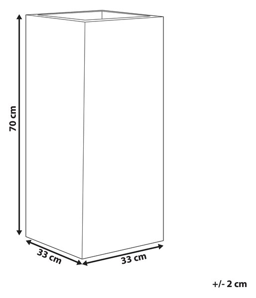 Blomkruka Ljusgrå Lera 33 x 33 x 70 cm UV-resistent Beliani