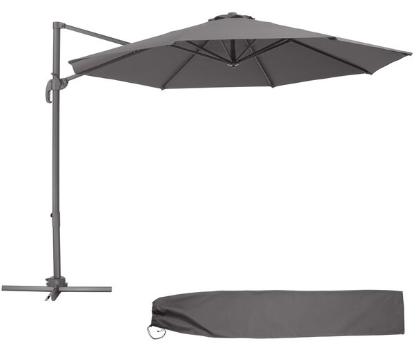 Tectake 403789 parasoll daria inkluderar fotpedal och överskyddsdrag - grå