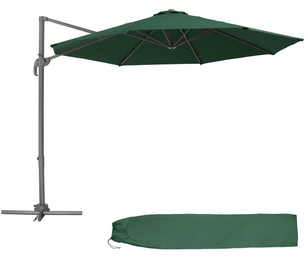 Tectake 403134 parasoll daria inkluderar fotpedal och överskyddsdrag - grön