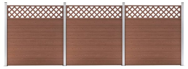 WPC-staketpaneler 3 fyrkantiga 526x185 cm brun