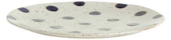 Nordal - GRAINY dot plate, S, sand/dark blue