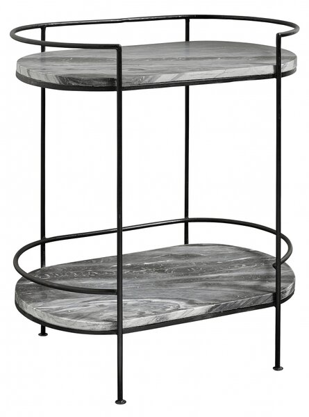 Nordal - MIDNIGHT oval side table, black marble