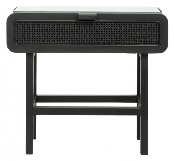 Nordal - MERGE console, black w/rattan