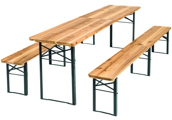 TecTake GmbH 402189 bord- och bänkset, 3-delad, hopfällbar - brun