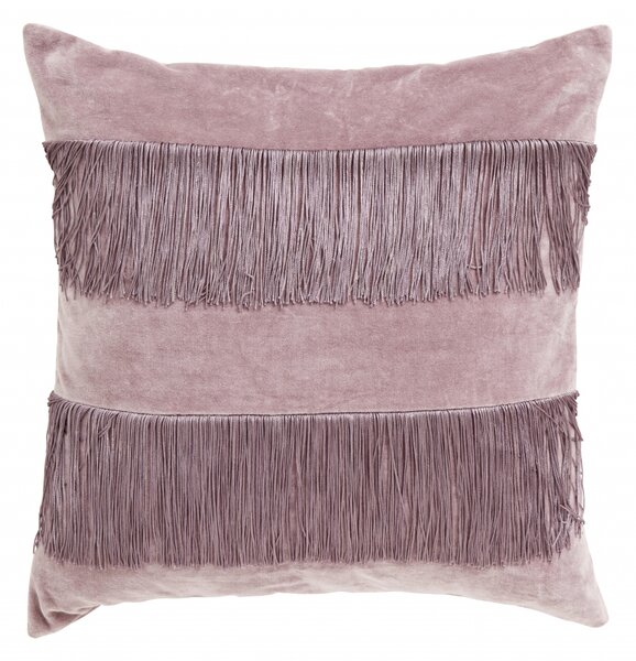 Nordal - Cushion cover w/fringes, l.purple,velvet