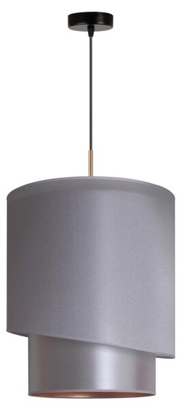 Duolla - Ljuskrona med textilsladd PARIS 1xE27/15W/230V diameter 40 cm silver/gyllene