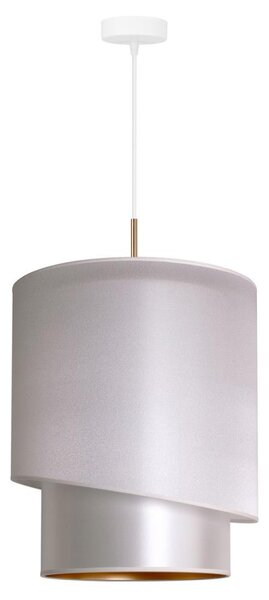 Duolla - Ljuskrona med textilsladd PARIS 1xE27/15W/230V diameter 40 cm silver/gyllene