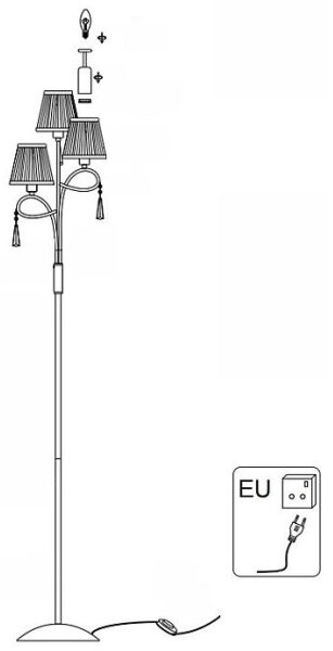 Searchlight EU5033CC - Golvlampa SIMPLICITY 3xE14/60W/230V krom