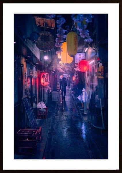 Tokyo Blue Rain Poster
