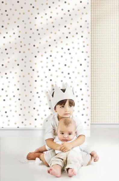 Noordwand Tapet Mondo baby Confetti Dots vit, grå och beige