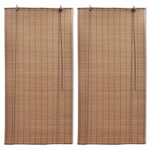 Rullgardin bambu 2 st 100 x 160 cm brun