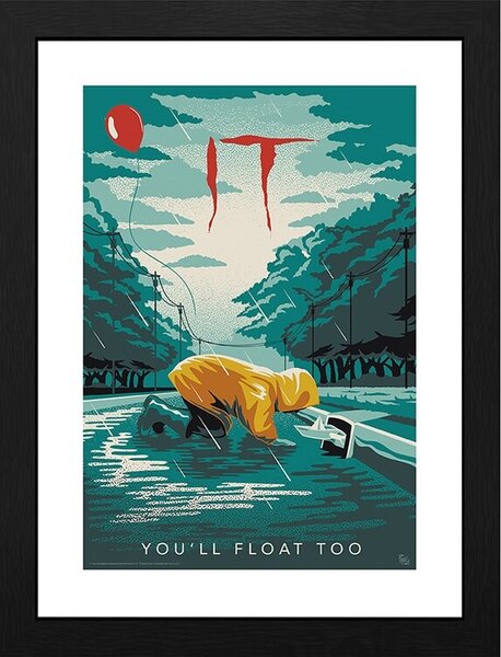 Inramad poster IT - Georgie You‘ll Float Too
