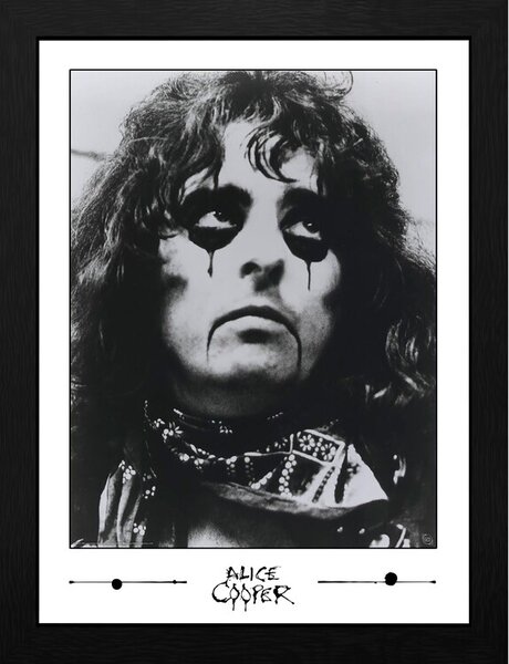 Inramad poster Alice Cooper - Black and White Photo