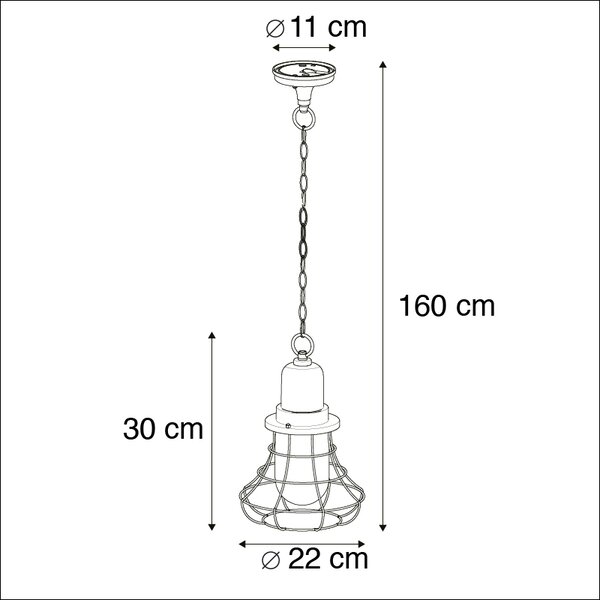 Landsbygdens hängande lampa svart - Moreno