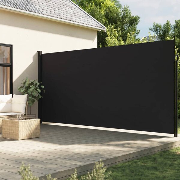 Indragbar sidomarkis svart 220x500 cm